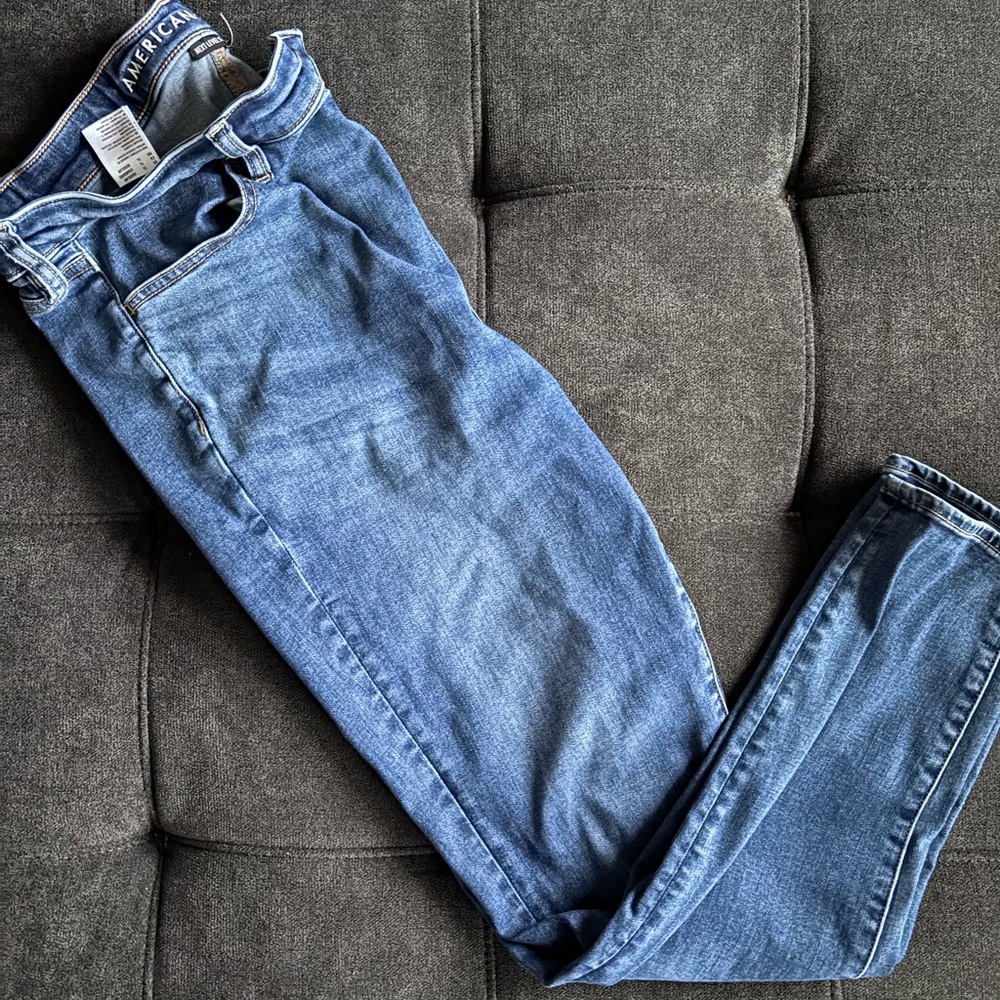 American Eagle Outfitters Women's Light Blue Skinny Jeans